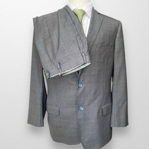 J Hilburn Bespoke 2 Piece Vitale Barberis Canonico Italian Wool Men's Suit 43L